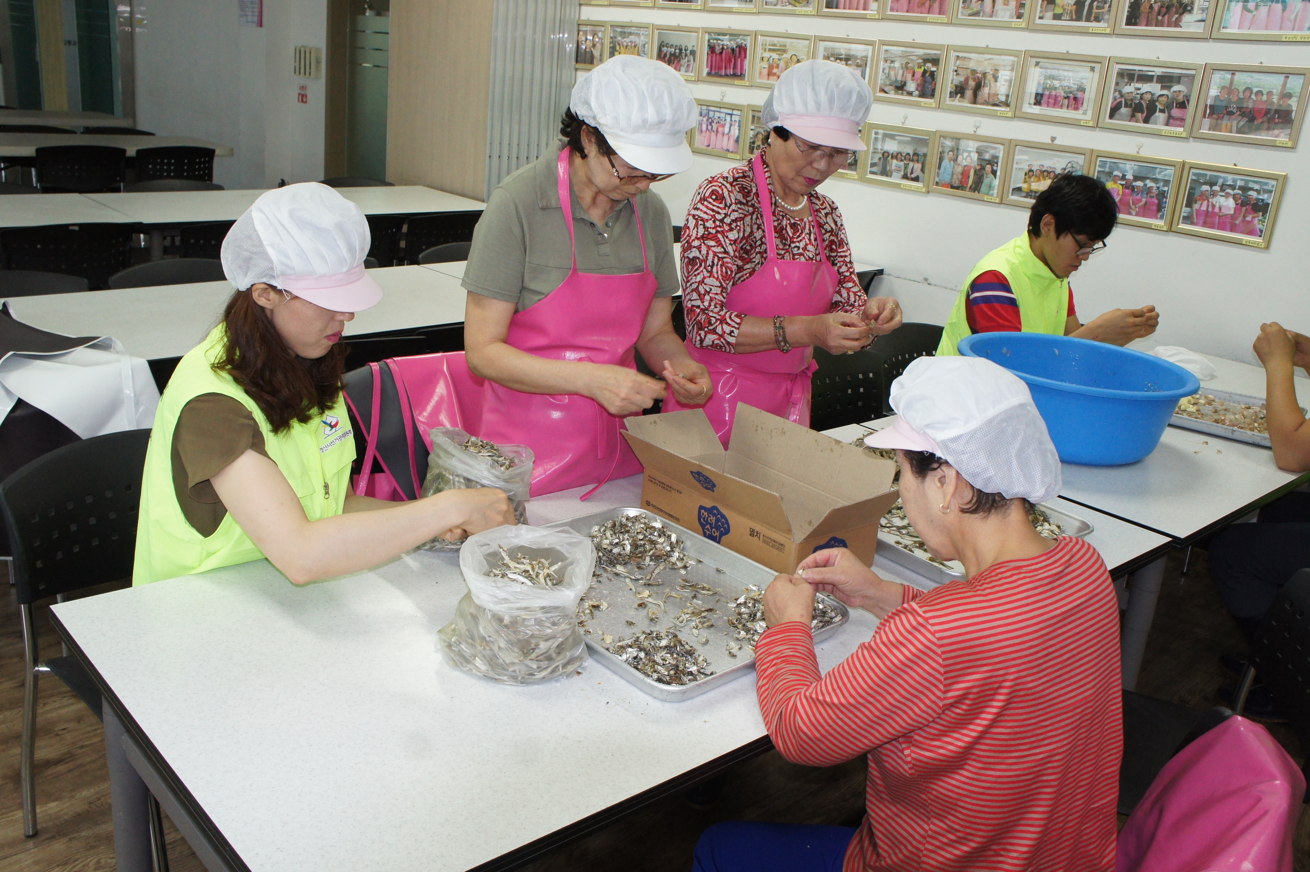 멸치다듬는 모습