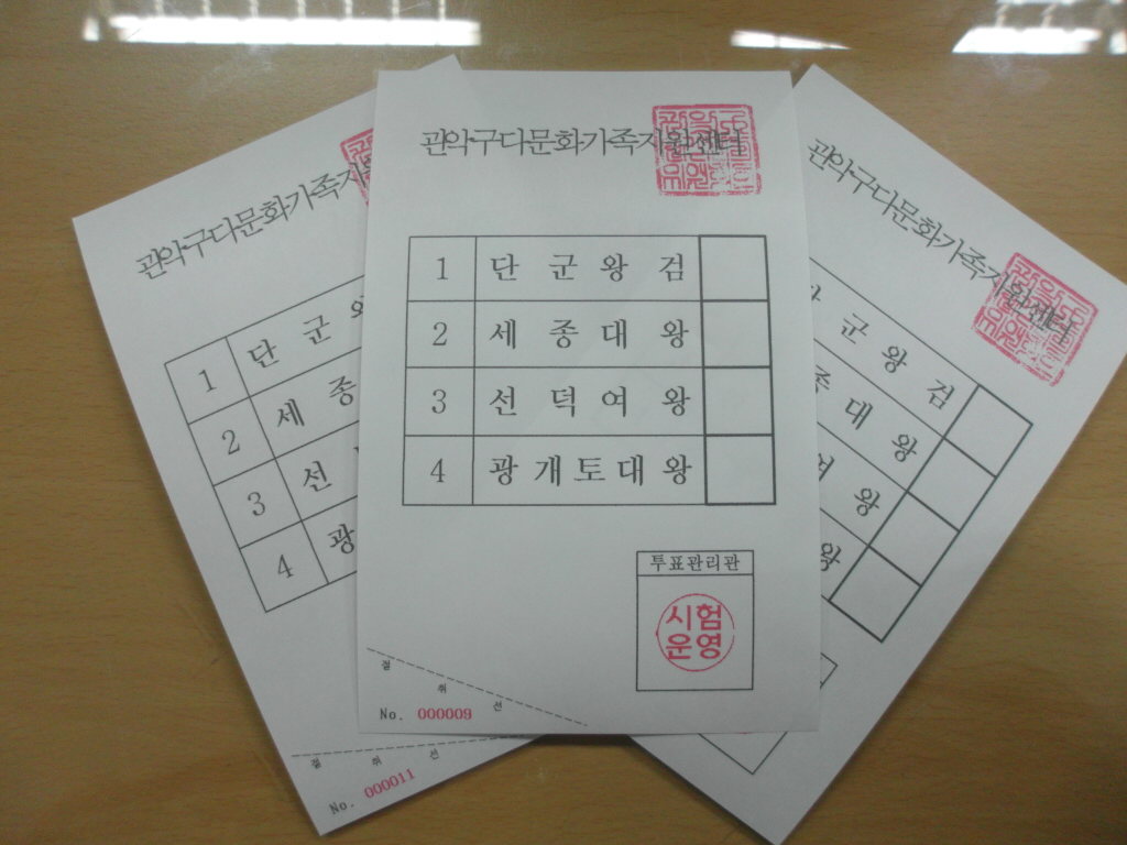 모의투표용지사진