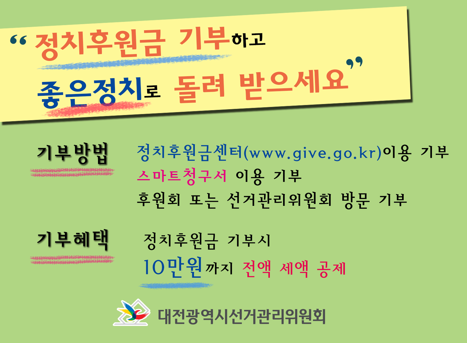 정치후원금, 선거관리위원회, 좋은정치